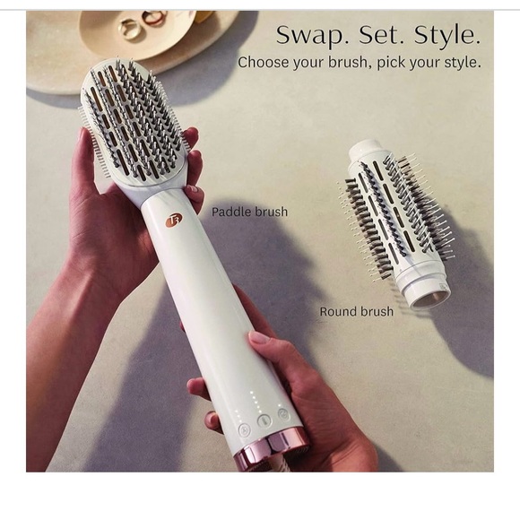 T3 AireBrush Duo Interchangeable Hot Air Blow Dry Brush with Two Attachments - Picture 2 of 16